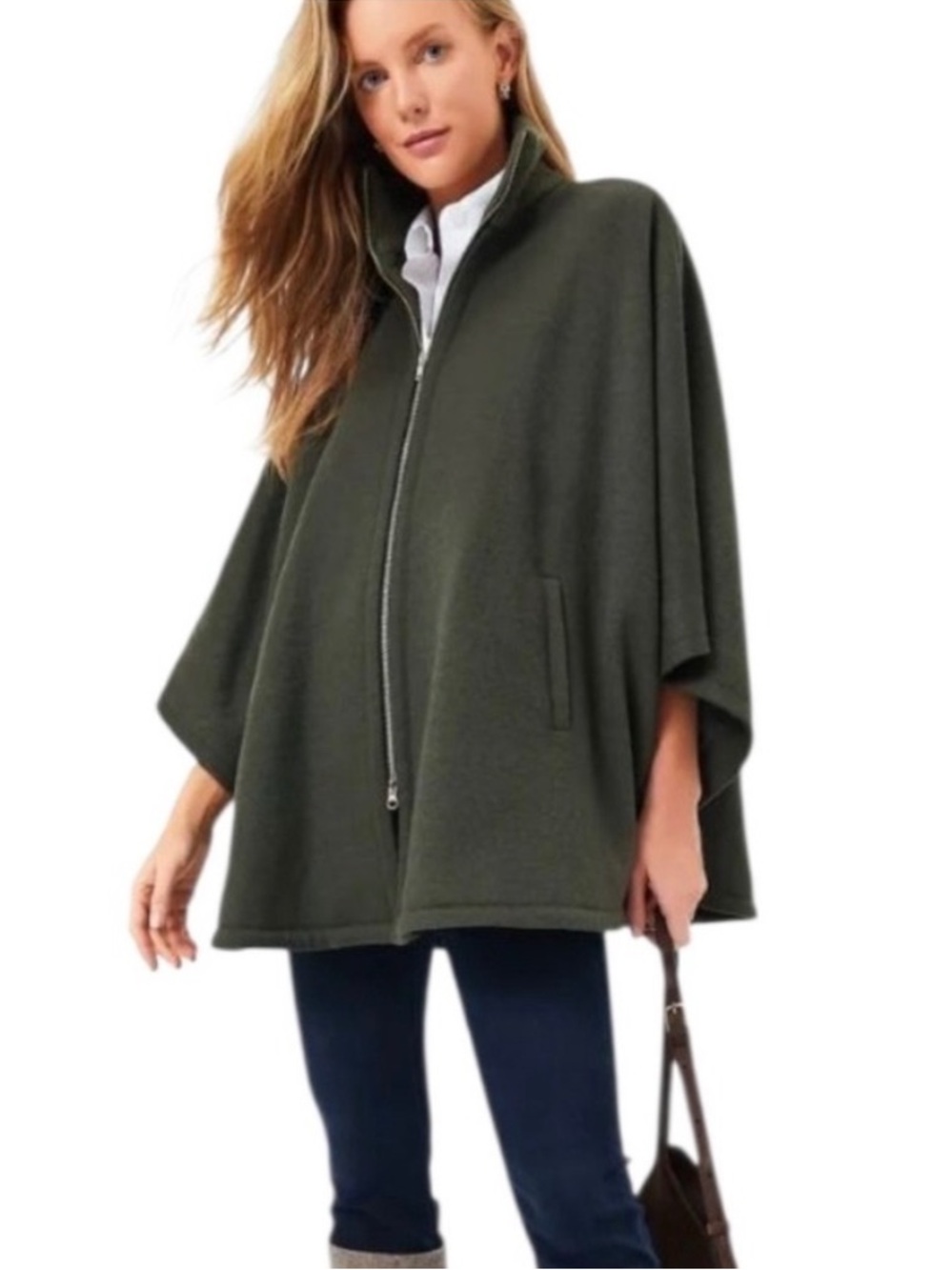 Tuckernuck Olive Green Full Zip Huntington Poncho